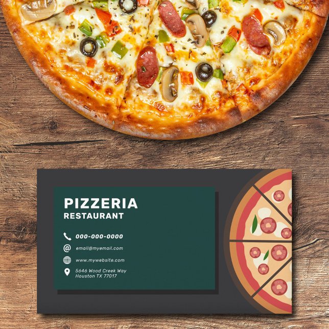 Restaurant Pizzeria Visitenkarte (Pizzeria Restaurant Business Card)
