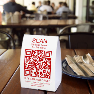 Restaurant-QR-Code für Menü Tägliche Spezialität Tischaufsteller