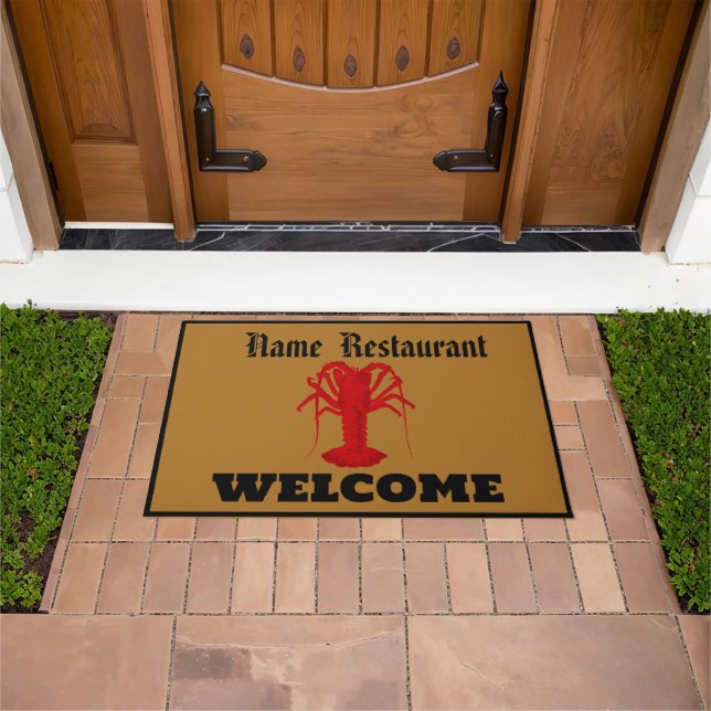 Restaurant Red Crab Lobster Welcome Shop Personali Fußmatte (Außenbereich)