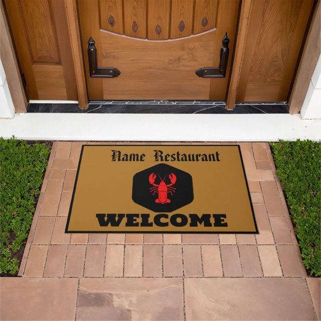 Restaurant Red Crab Lobster Welcome Shop Personali Fußmatte (Außenbereich)