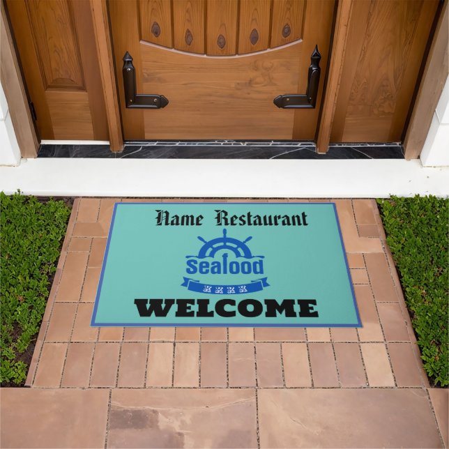 Restaurant Red Crab Lobster Welcome Shop Personali Fußmatte (Außenbereich)