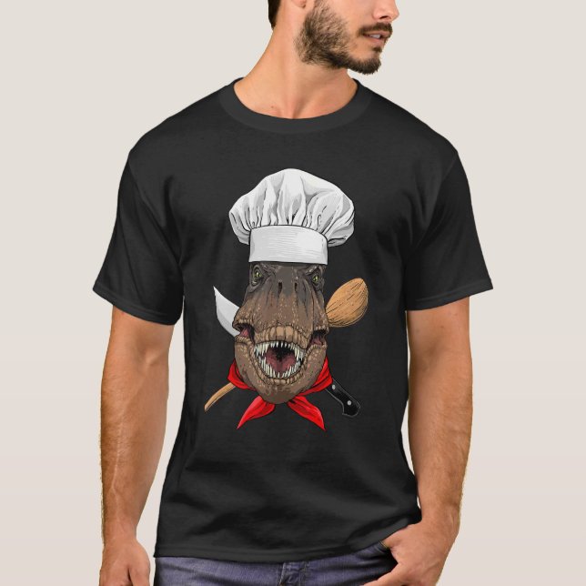 Restaurant Rex Chef Cook Kitchen Cooking  Dinosaur T-Shirt (Vorderseite)