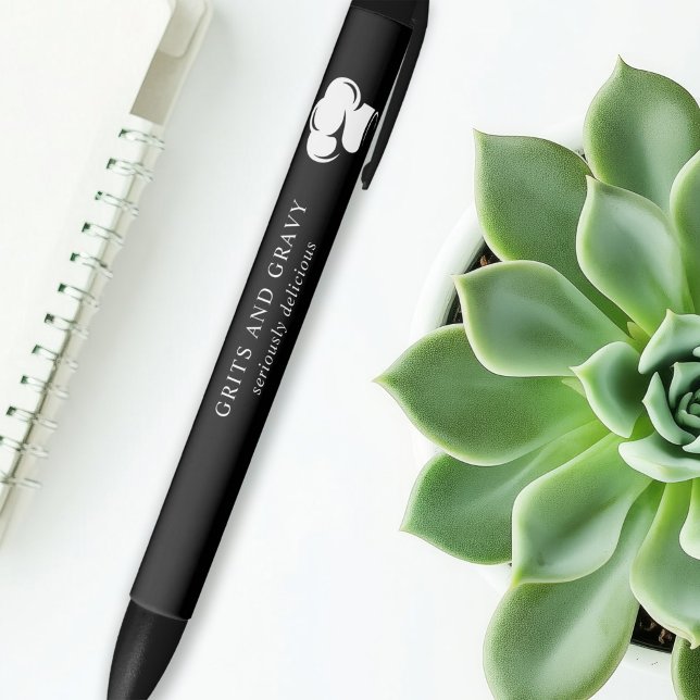 Restaurant Schwarz-weißer Koch Hat Werbung Kugelschreiber (Von Creator hochgeladen)