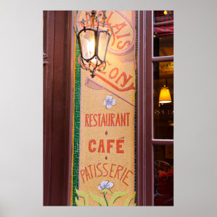 Restaurant Sign, Paris, Frankreich Poster