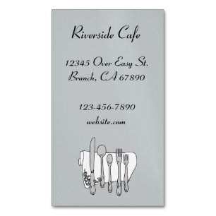 Restaurant Silverware Custom Magnetic Card Magnetische Visitenkarte
