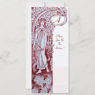 RESTAURANT-SPEISEKARTE MONOGRAMM , Abendessen, Bru Einladung