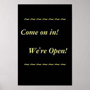Restaurant Supplemente, Open Sign, Black and Gold Poster