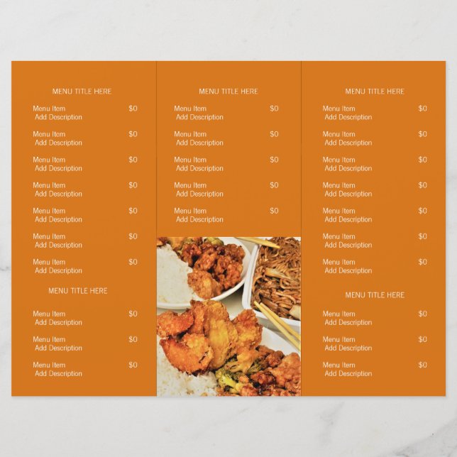 Restaurant Takeout Logo Orange Tri Menu (Dos)