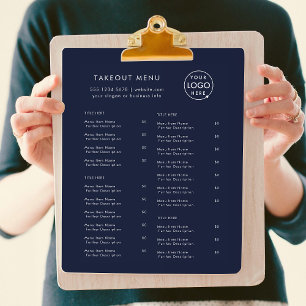 Restaurant Takeout Menü "Abnehmen von Navy Blue