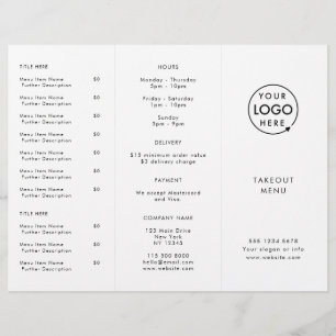 Restaurant Takeout Menü "Minimalistische Logos"