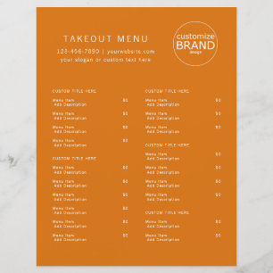 Restaurant Takout Catering Orange Logo Menü