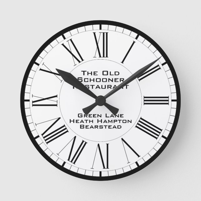 Restaurant Themed Runde Wanduhr (Vorderseite)