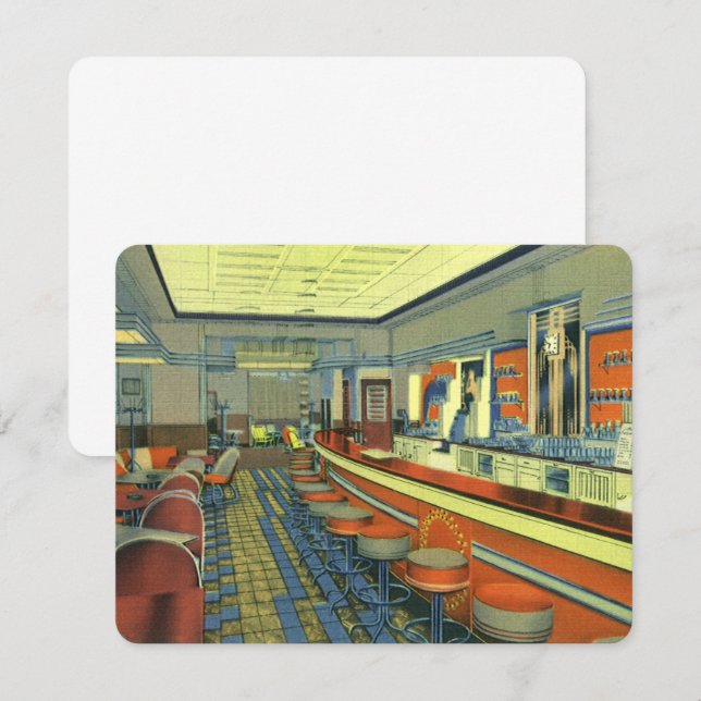Restaurant vintage Retro Roadside Diner Invitation (Devant / Derrière)
