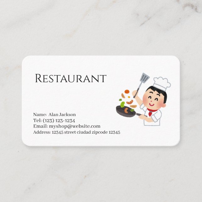 Restaurant Visitenkarte (Vorderseite)