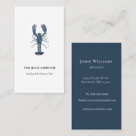 Restaurant "Watercolor Blue Lobster" Visitenkarte