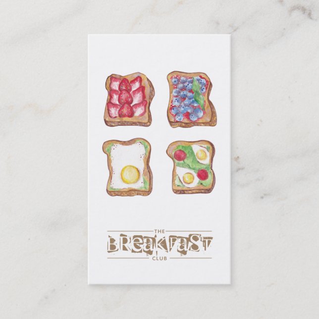 Restaurant Watercolor Food Logo-Karte Visitenkarte (Vorderseite)