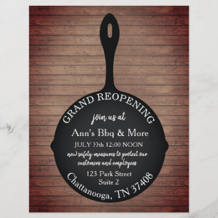 Restaurant Wiedereröffnung Skillet Wood Flyer