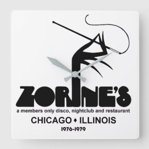 Restaurant Zorine's Disco Quadratische Wanduhr