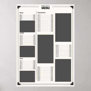 Restaurantmenü Poster