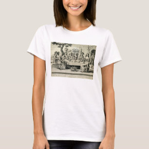 Restaurants auf einer Terrasse mit einem formalen T-Shirt