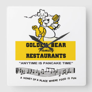 Restaurants "Golden Bären" von Illinois Quadratische Wanduhr