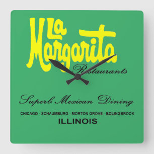 Restaurants La Margarita in Illinois Quadratische Wanduhr