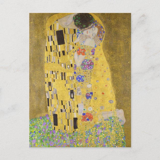 Restaurierter Gustav Klimt Der Kuss Jugendstil Postkarte (Vorderseite)
