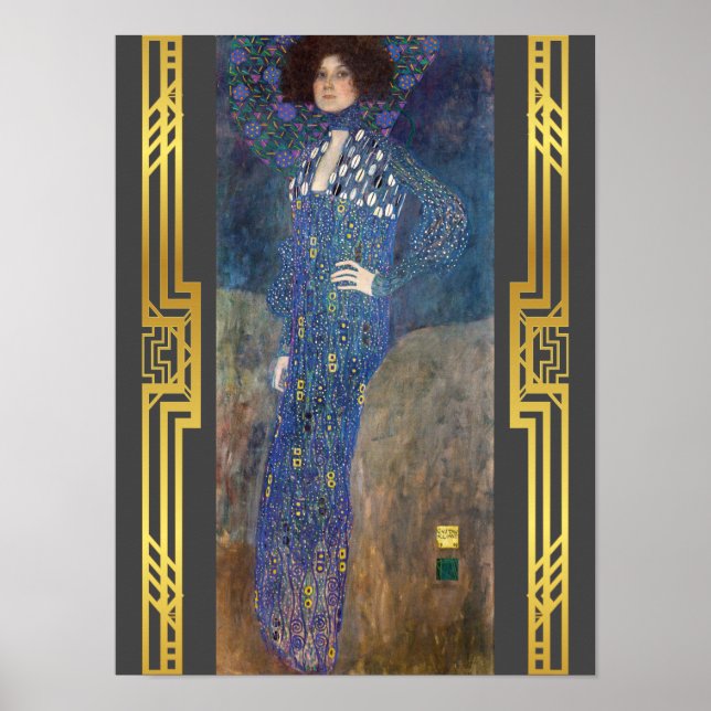 Restauriertes Klimt Emilie Floge Jugendstil-Malere Poster (Vorne)