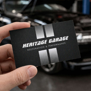 Restaurierung von Muscle Cars, Rennstreifen schwar Visitenkarte
