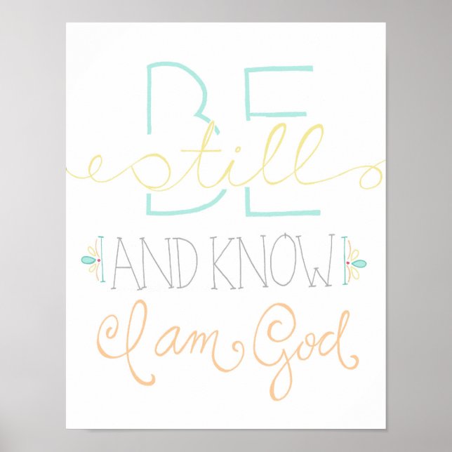 rester tranquille et connaître poster - aqua jaune (Devant)
