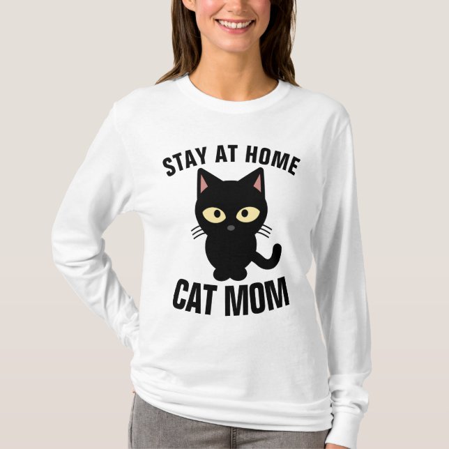 RESTEZ À LA MAISON T-shirts MOM CAT (Devant)