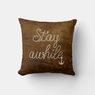 Restez À L'Écart Texte Coussin Accent corde Nautiq