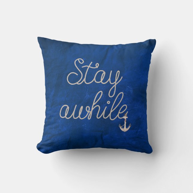 Restez À L'Écart Texte Coussin Accent corde Nautiq (Recto)