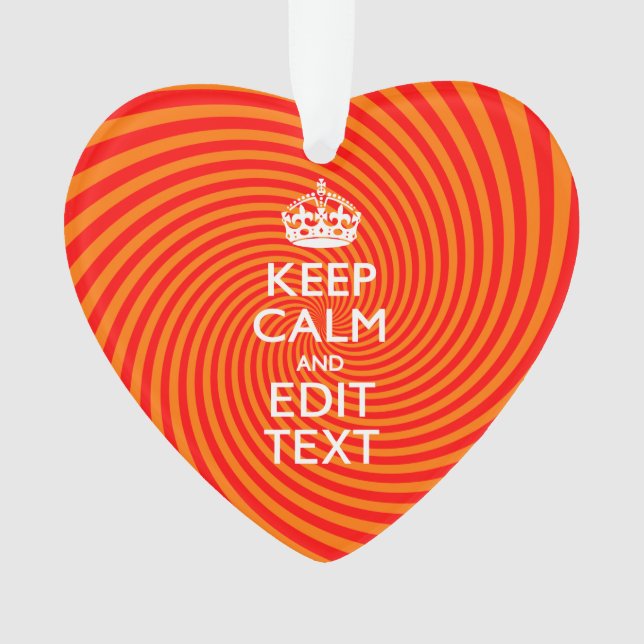 Restez Calme Et Ayez Votre Texte Orange Swirl (devant)