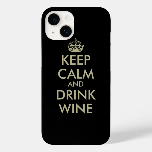 Restez calme et boire du vin iPhone 14 coque (Verso)