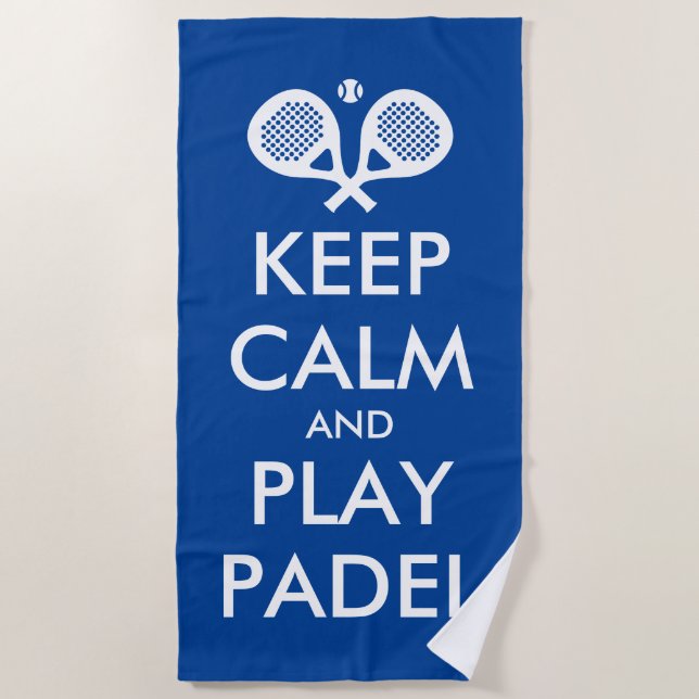 Restez calme et jouez au padel cadeau de serviette (Devant)