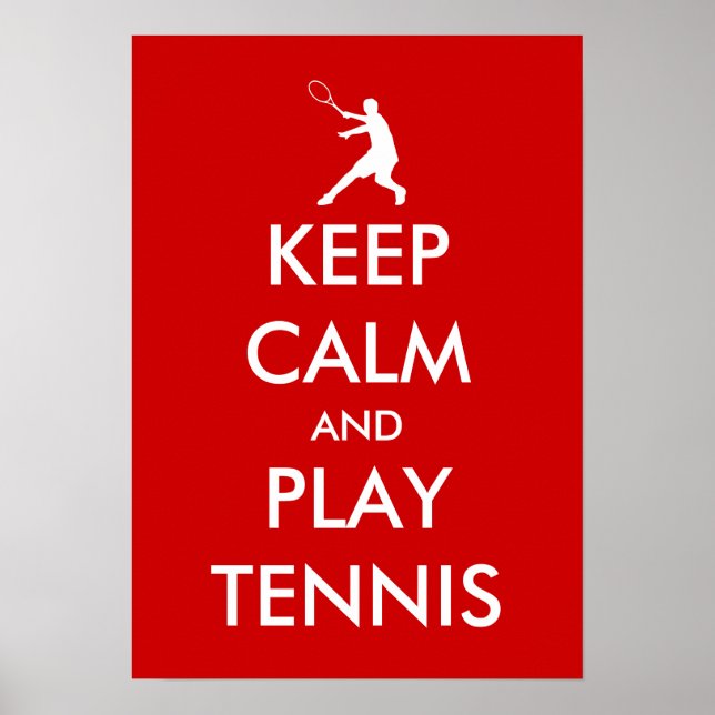 Restez calme et jouez au poster tennis (Devant)