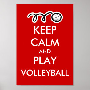 Restez calme et jouez au volley-ball Poster spor