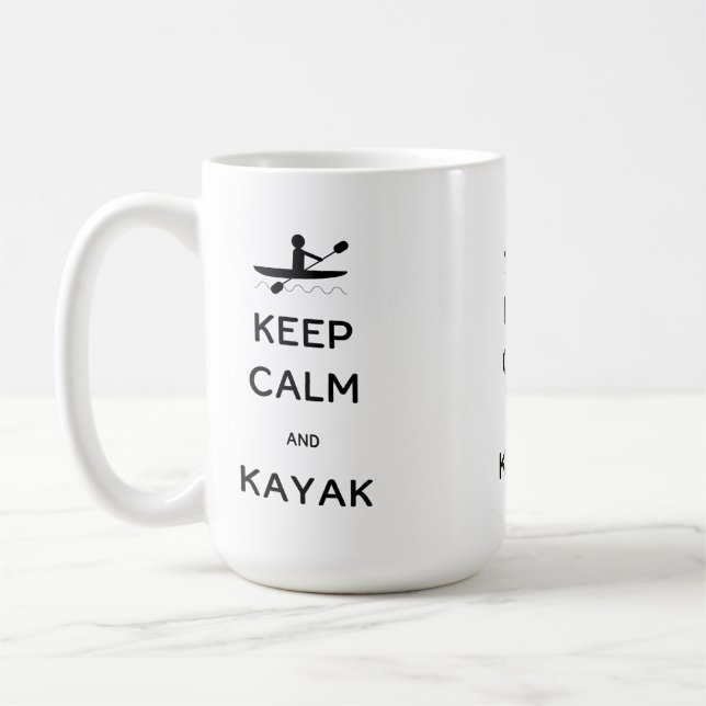 Restez calme et Kayak café Mug (Gauche)
