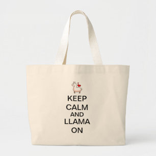 Restez calme et Llama sur le Sac fourre-tout Jumbo