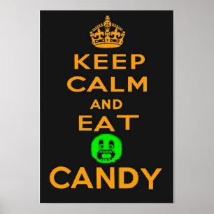 Restez Calme Et Mangez Candy Halloween Poster