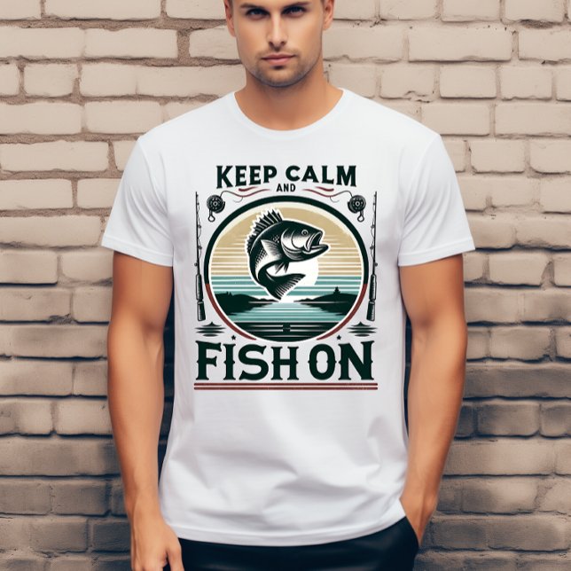 Restez calme et poissonnez sur T-shirt (Créateur téléchargé)