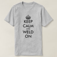 Restez calme et souder sur un t-shirt à souder drô