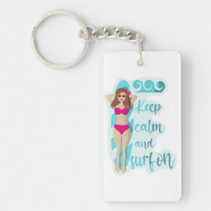 Restez calme et surf sur la brunette fille Carte