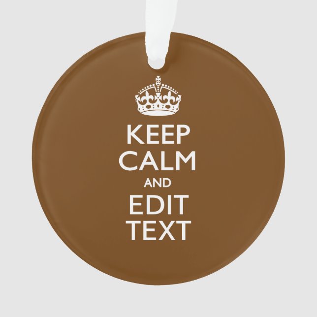 Restez calme et votre texte Brown (devant)