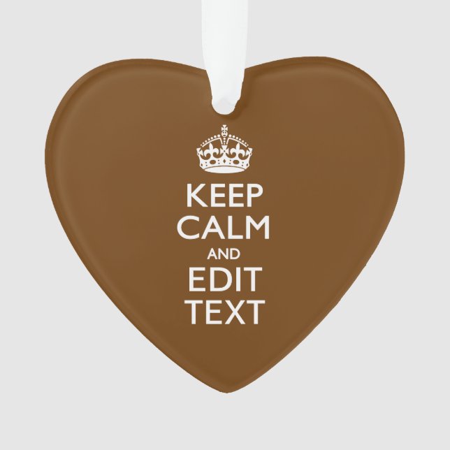 Restez calme et votre texte Brown (devant)