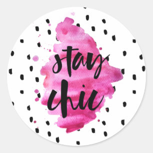 Restez Chic Rose Chaud Sticker