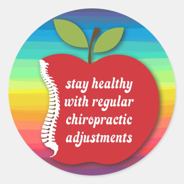 Restez en santé (Apple) Stickers Chiropratique (Devant)