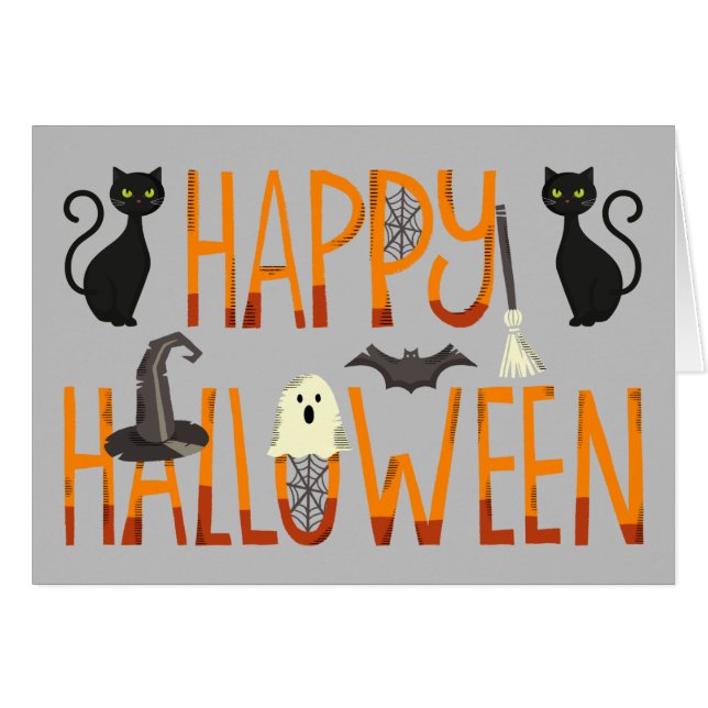 Restez Étrange Bonne Carte Halloween (Devant horizontal)