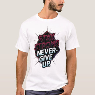 "Restez forts, n'abandonnez jamais" T-shirt motiva